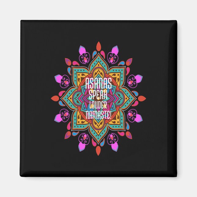Imã Asanas Fluem Mais Fortes Com Vibrante Mandala Nama (Frente)