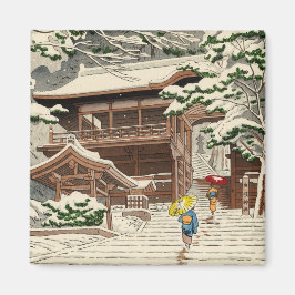 Imã Asano Takeji Snow em Yuki Shrine brilha arte de ha