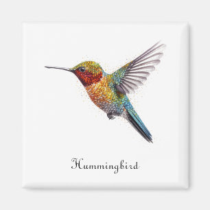 Imã Asas Arco-Íris: Arte de Hummingbird vibrante, pers