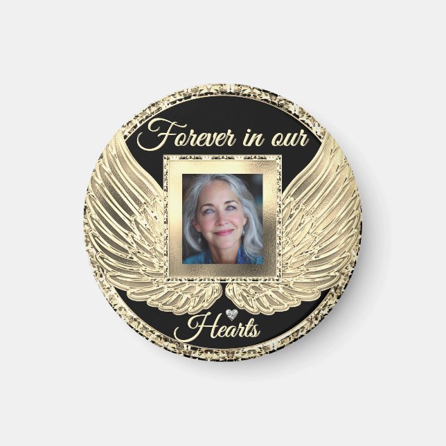 Imã Asas de Anjo Memorial Personalizadas Adicionar Fot (Frente)