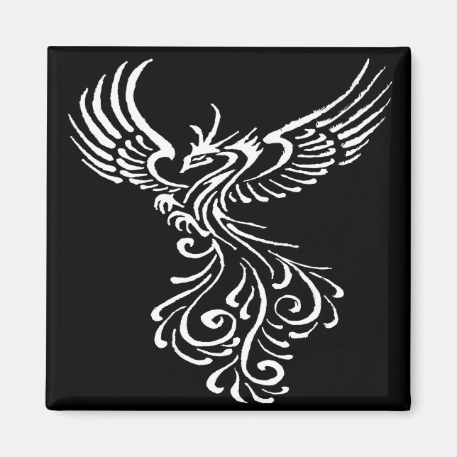Imã Ascensão Da Ilustração Branca De Ashes Phoenix (Frente)