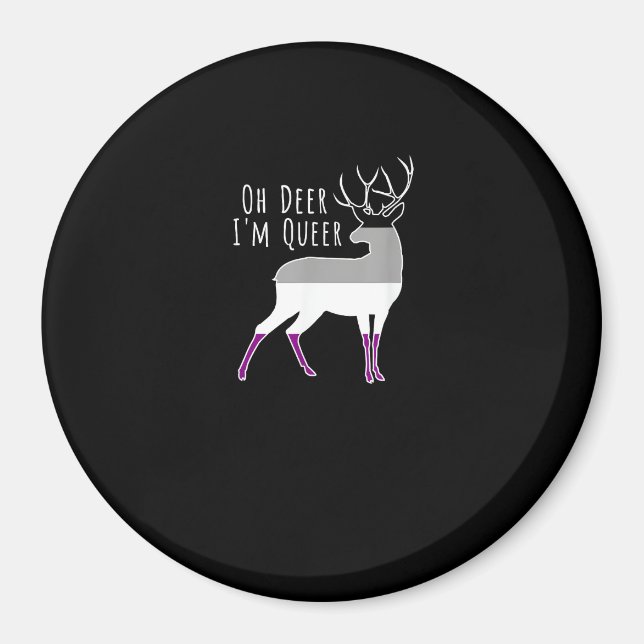 Imã Asexual Flag Oh Deer Queer Pride Funny LGBT Design (Frente)