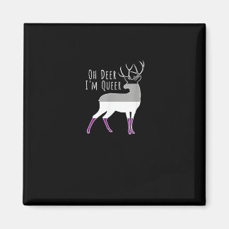 Imã Asexual Flag Oh Deer Queer Pride Funny LGBT Design