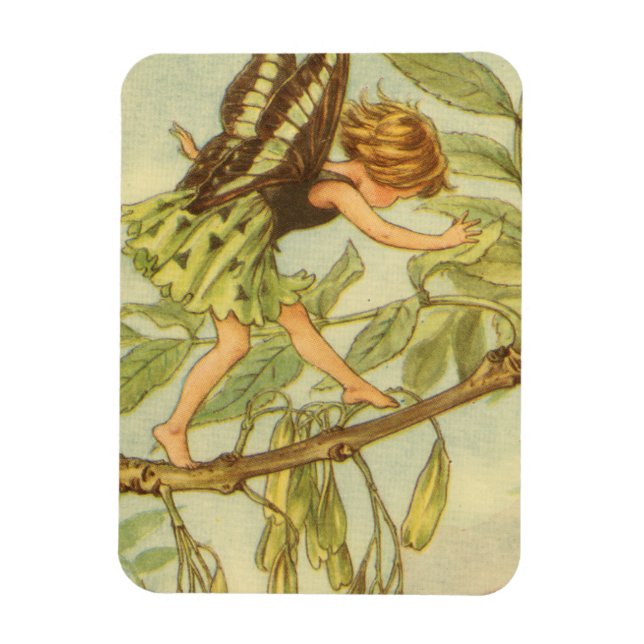 Ímã Ash Tree Fairy Walking on Branch (Vertical)