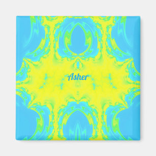 Imã ASHER ~ Azul e Amarelo