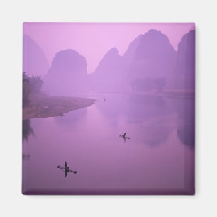Imã Ásia, China, Guanxi, Yangshou. Pescadores em janga