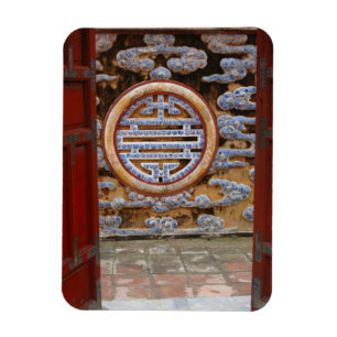 Ímã Ásia, Vietnã. Parede ornamentada na Cidadela