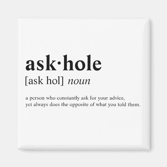 Imã Askhole - Significado do dicionário (Frente)
