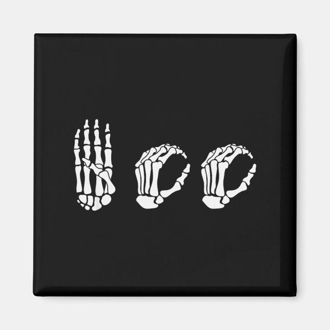 Imã Asl Halloween Skeleton Hand American Sign Language (Frente)