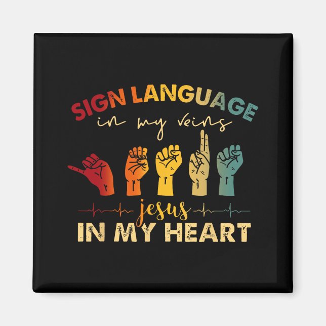 Imã Asl Jesus Cristo Sinal Language Em Minhas Veias Je (Frente)