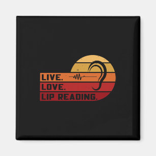 Imã ASL Live Love Lip Lading Sign Language (Linguagem