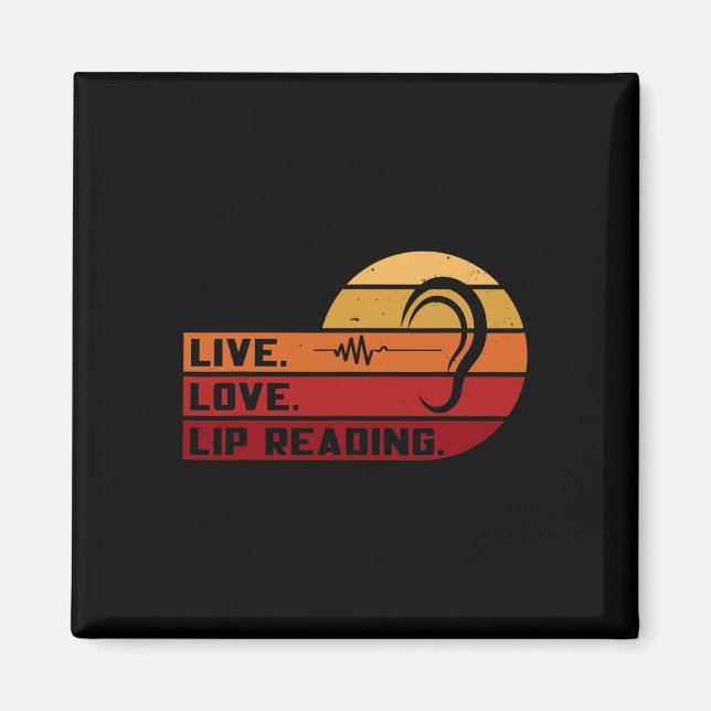 Imã ASL Live Love Lip Lading Sign Language (Linguagem  (Frente)