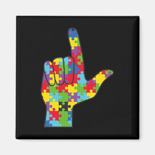 Imã ASL Love Sign Autism Awarse Support