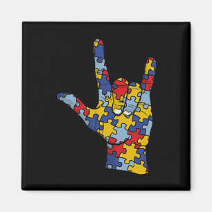 Imã ASL Love Sign Language Autismo Atenção Supérfluo