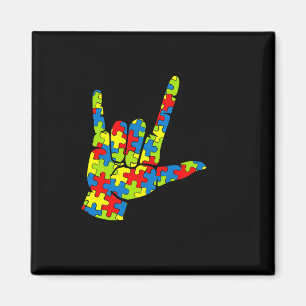 Imã ASL Love Sign Language Autismo Dar Consciência