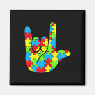 Imã ASL Love Sign Language Autismo Sensibilização