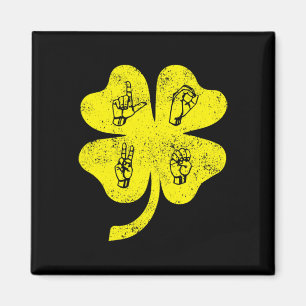 Imã ASL Love Sign Language Dia de São Patrício com sup