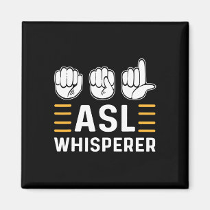 Imã AsL Whisperer. Sinal de consciência ASL Língua de 