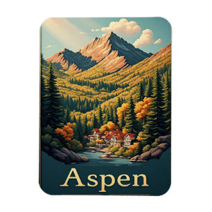 Ímã Aspen Colorado Cidade Montanhosa Paisagem Alpina
