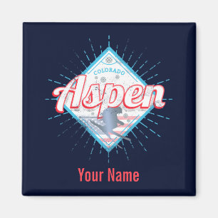 Imã Aspen Colorado Retro Skier Vintage EUA Ski