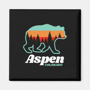 Imã Aspen Colorado Skiing Snowboard Bear