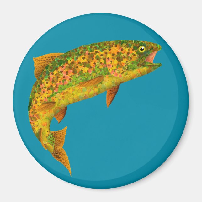 Imã Aspen Leaf Rainbow Trout 2 (Frente)