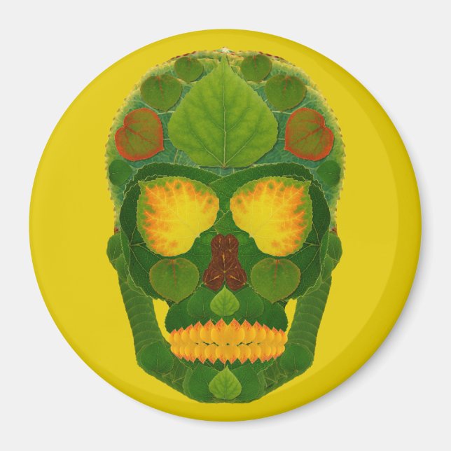 Imã Aspen Leaf Skull 9 (Frente)