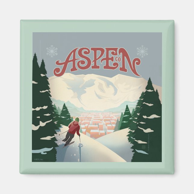 Imã Aspen Skier | Colorado (Frente)