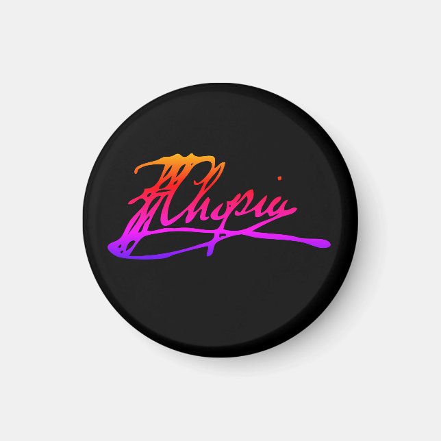 Imã Assinatura de Frédéric Chopin (Frente)