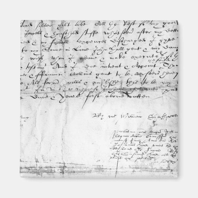 Imã Assinatura de William Shakespeare , 1616 (Frente)