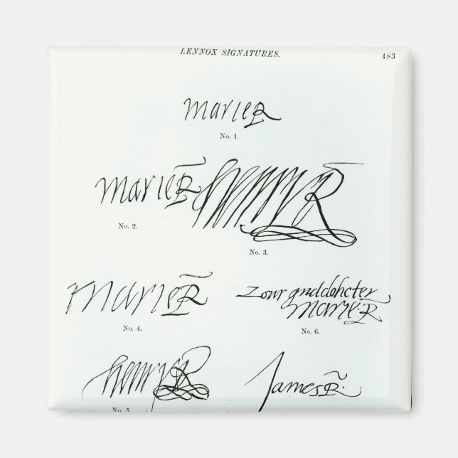 Imã Assinaturas de Mary Queen of Scots (Frente)