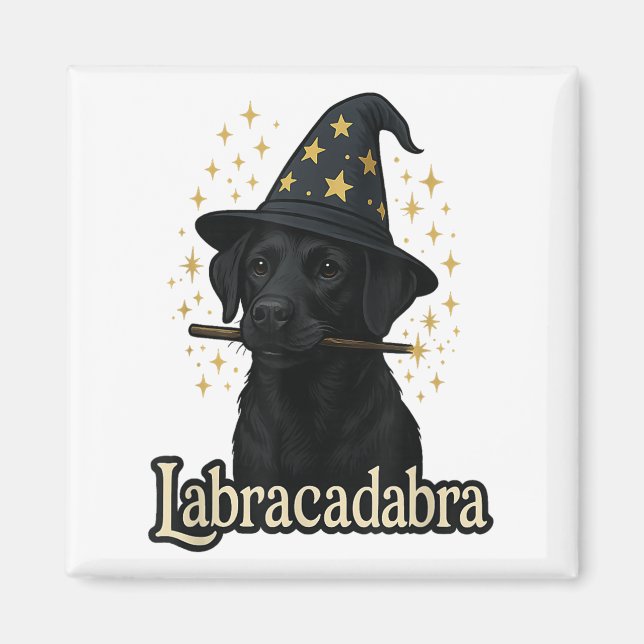 Imã Assistente de Cachorro Preto Funny Black Lab Hallo (Frente)