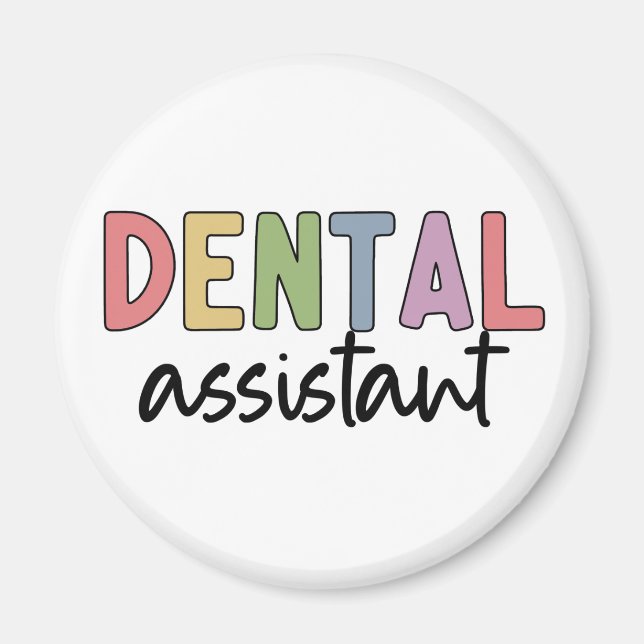 Imã Assistente dentário | Presentes para Dentista Assi (Frente)