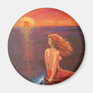 Imã Assistindo ao ímã de arte sunset Sereia