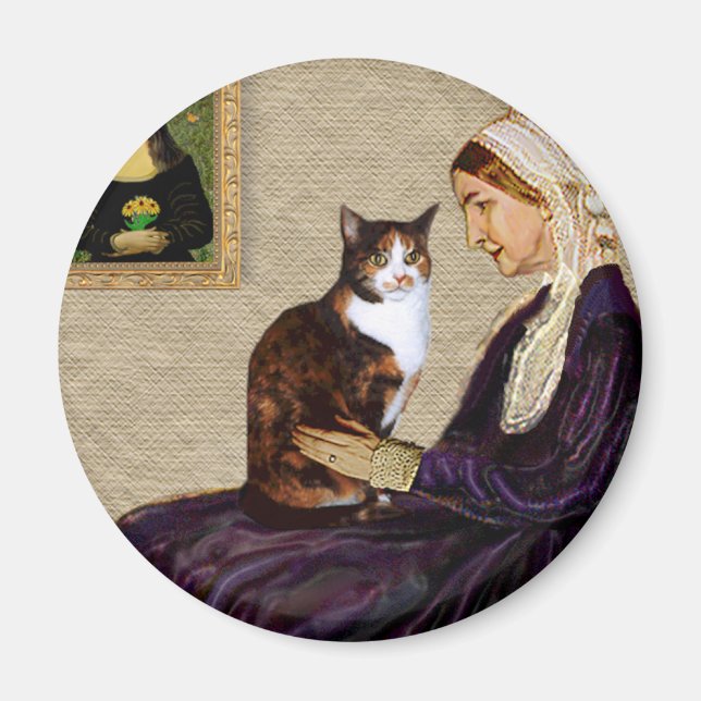 Imã Assobiadores Mãe - Gato Calico (Frente)