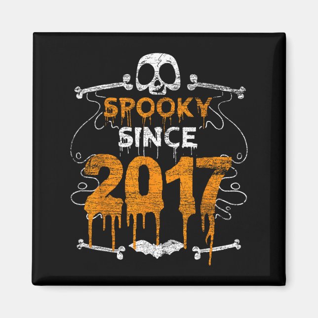 Imã Assustador Desde 2017 Presentes de Halloween Bday  (Frente)