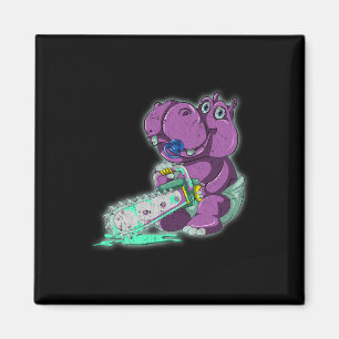 Imã Assustador Hippo Assustador Vaporwave Animal Chain