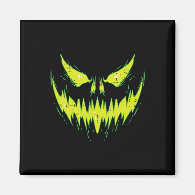 Imã Assustador Pumpkin Jack O Lanterna Face Homens do  (Frente)