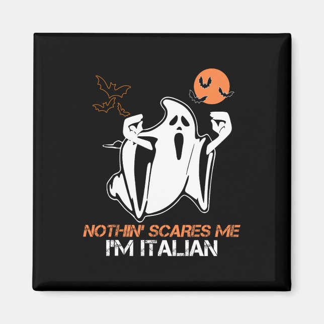 Imã Assuste-me Roupa de Fantasma de Halloween Italiano (Frente)