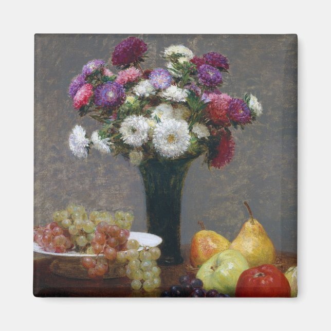 Imã Asters and Fruta, Henri Fantin-Latour (Frente)