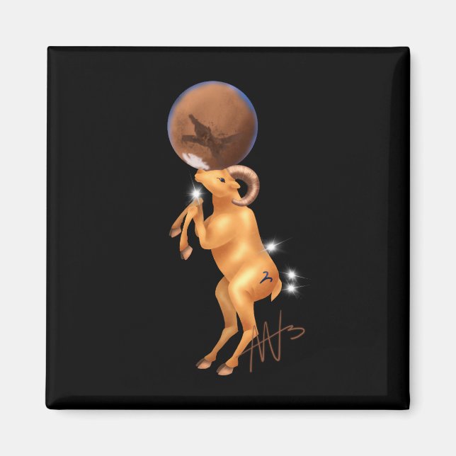 Imã Astro Aries Mars Zodiac (Frente)