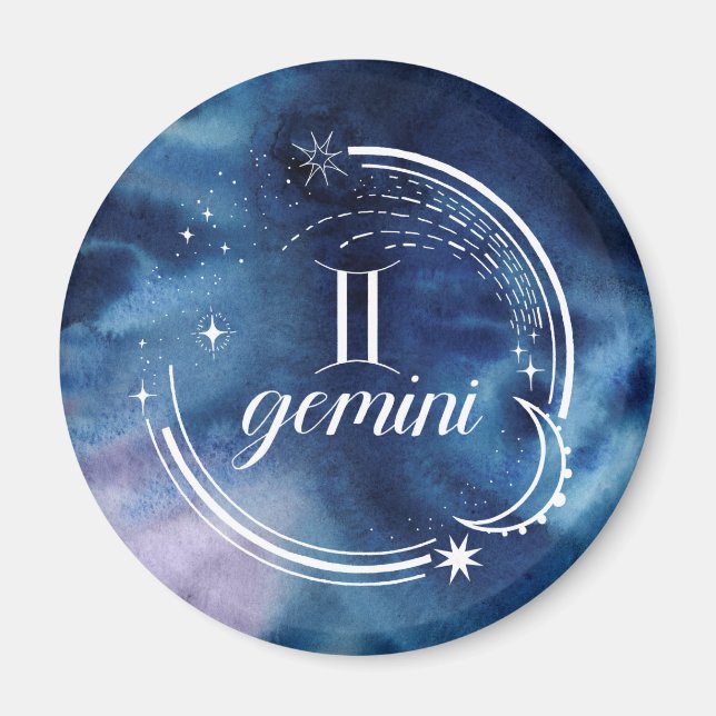 Imã Astrologia por Aquarela - Gemini (Frente)