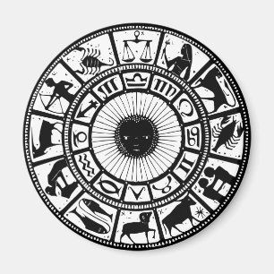 Imã Astrologia Vintage Roda Zodiac