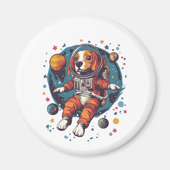 Imã Astronaut Beagle � Cão Explorador Espacial (Frente)