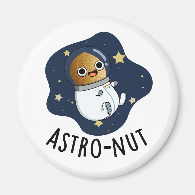 Imã Astronauta Astronauta Engraçado de Noz Astro (Frente)