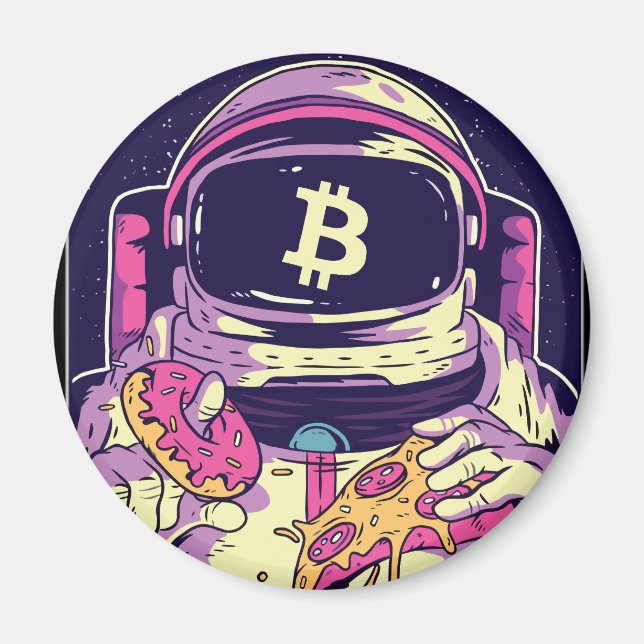 Imã Astronauta Cripto BITCOIN (Frente)