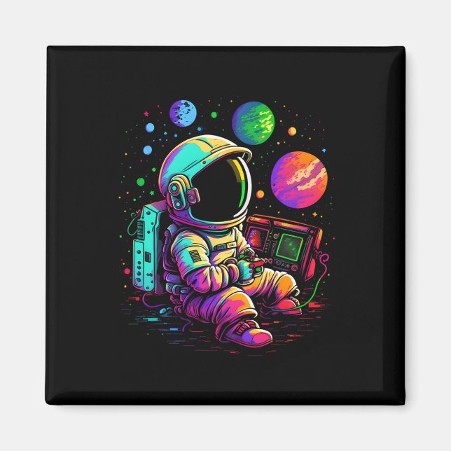Imã Astronauta de Jogos Universos em Planetas de Arcad (Frente)