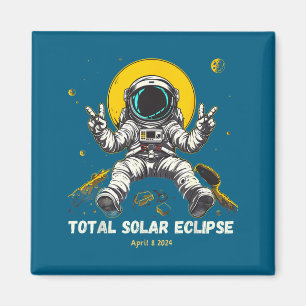 Imã Astronauta Eclipse Solar 2024 Totalidade 8 de Abri