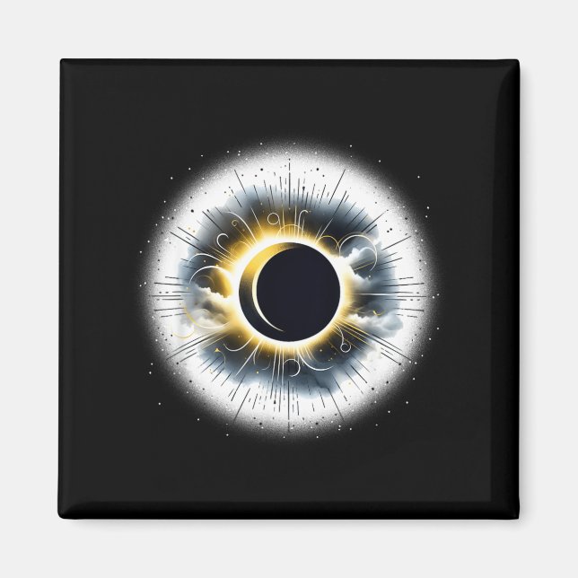 Imã Astronauta Engraçado Espaço Eclipse Planeta Ciênci (Frente)