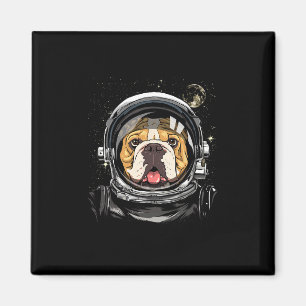 Imã Astronauta Espacial Buldogue Americano Galáxia Ast